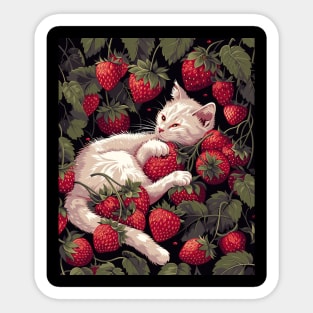 Cat Strawberry Bedding Sticker